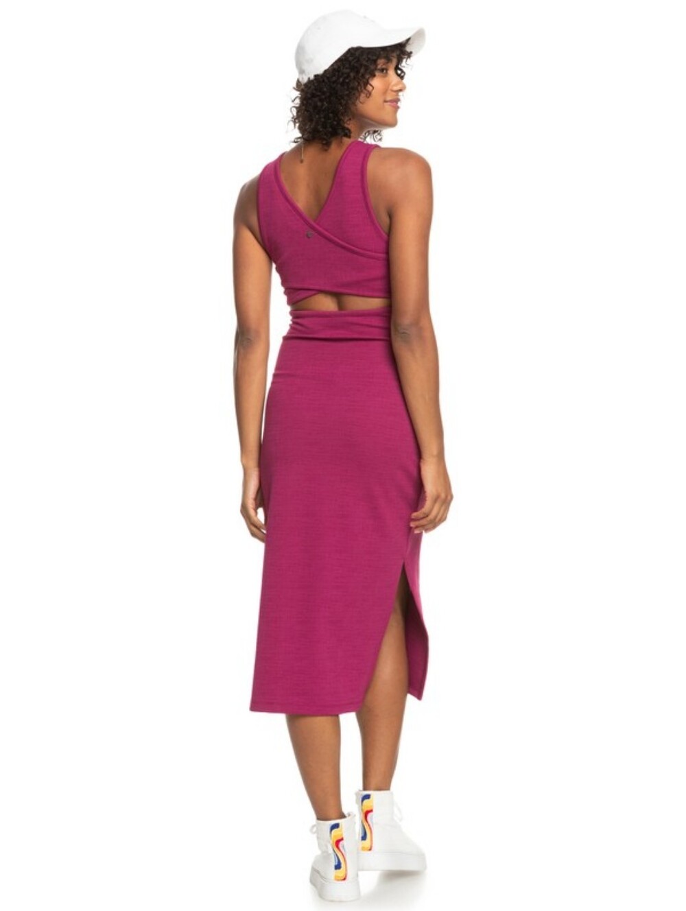 Roxy Good Keepsake Dress Sleeveless Summer Open Back  Pink XS